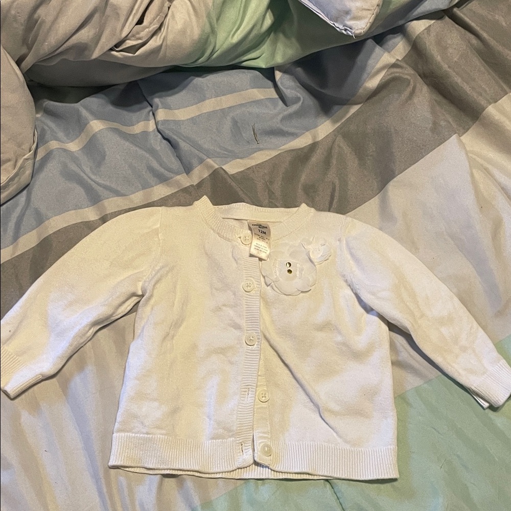 OshKosh B'gosh White Kids Cardigan